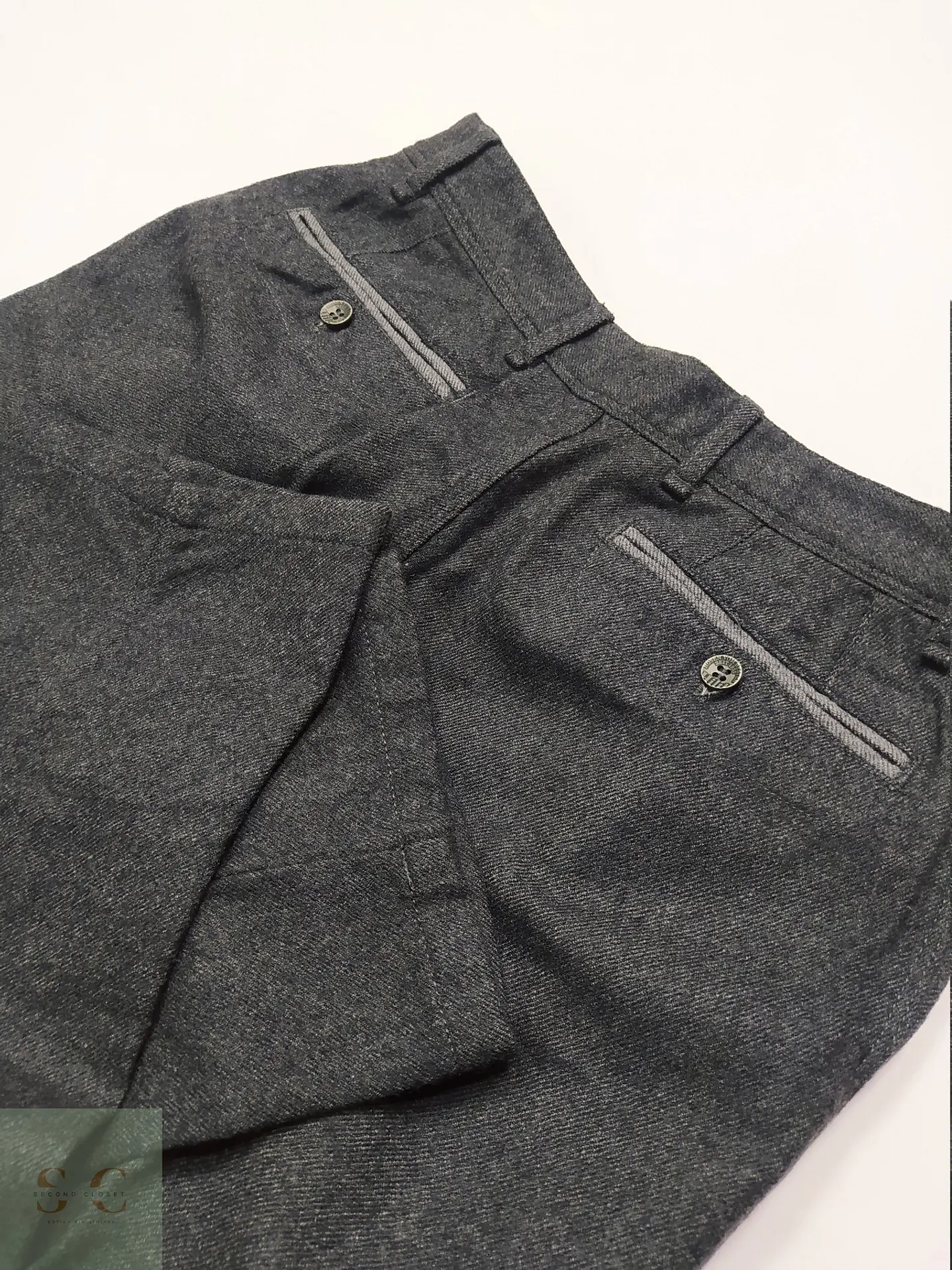 Pantalón Sastre de Lana en Sarga Sastrería Italiana Talla M (41) 6