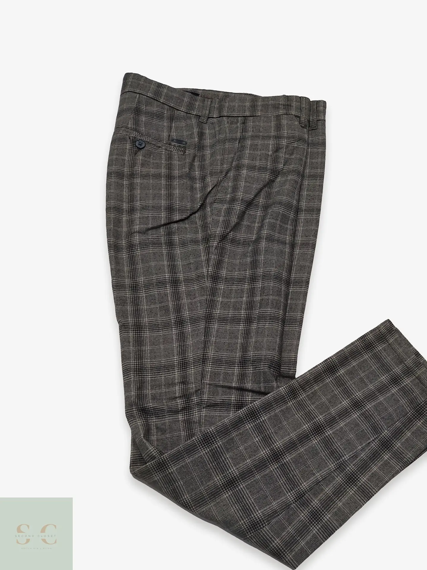 Pantalón Sastre en Patronaje de Cuadros Glen Check Finshley & Harding Talla L (47) 1