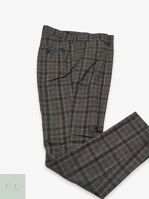 Pantalón Sastre en Patronaje de Cuadros Glen Check Finshley & Harding Talla L (47)