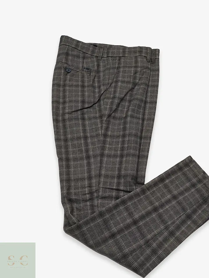 Pantalón Sastre en Patronaje de Cuadros Glen Check Finshley & Harding Talla L (47) 1