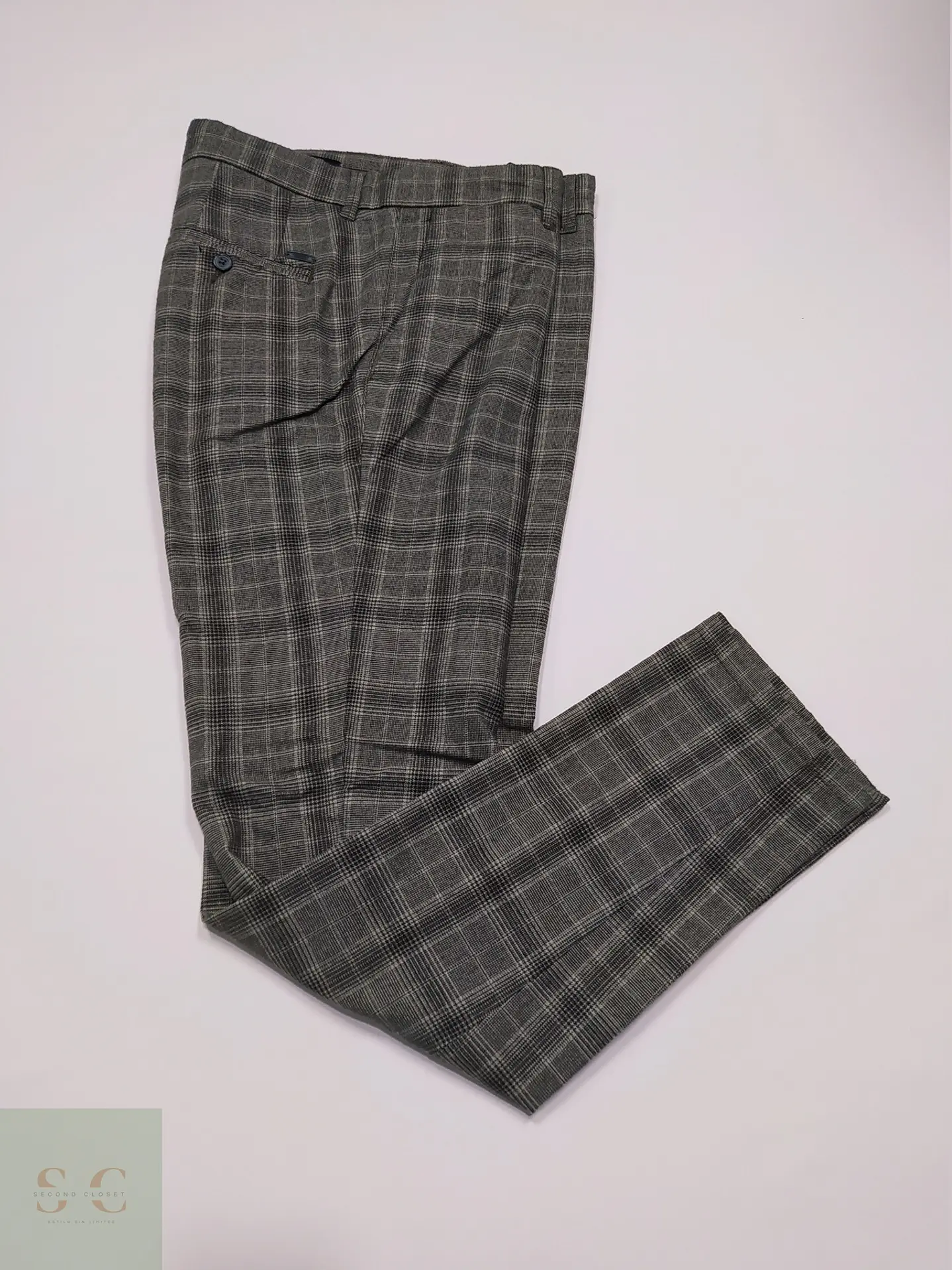 Pantalón Sastre en Patronaje de Cuadros Glen Check Finshley & Harding Talla L (47) 2