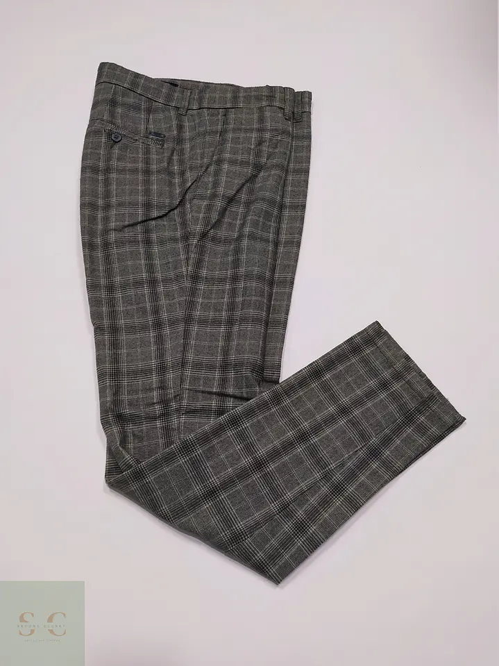 Pantalón Sastre en Patronaje de Cuadros Glen Check Finshley & Harding Talla L (47) 2