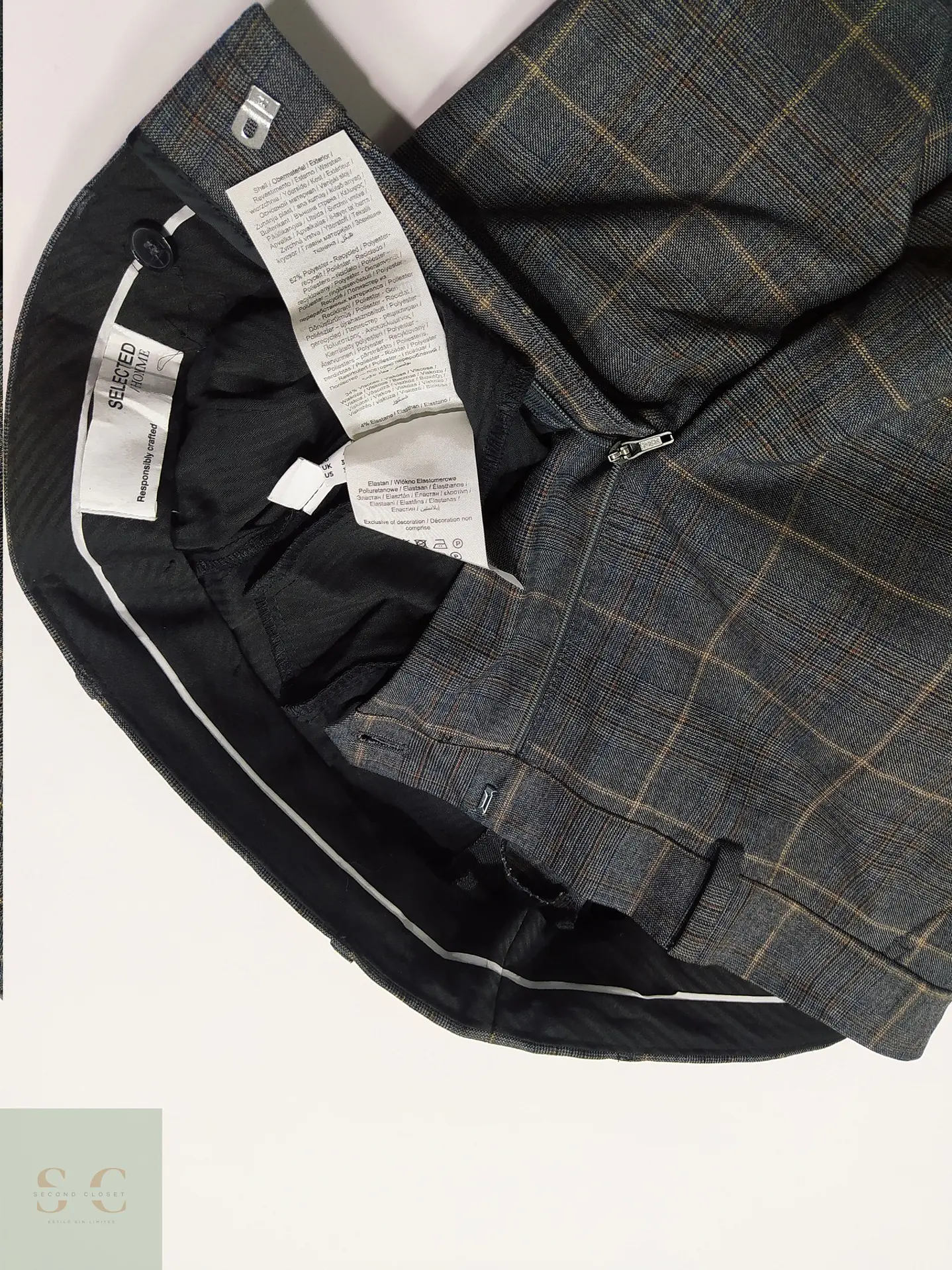 Pantalón Sastre en Cuadro Glen Check Selected Homme Talla M (43) 4