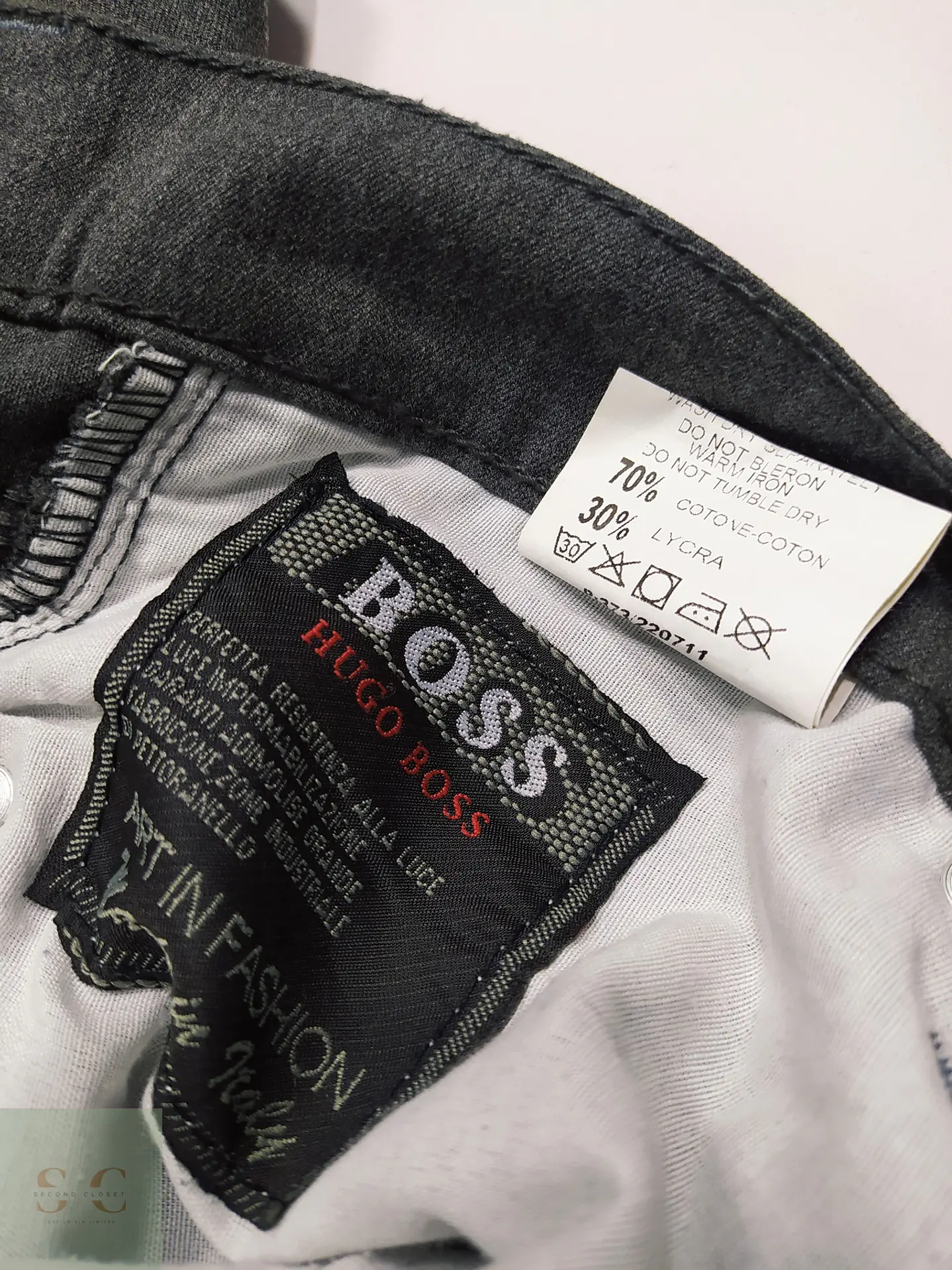 Pantalón Recto de Algodón y Licra Hugo Boss Talla XL (50) 5