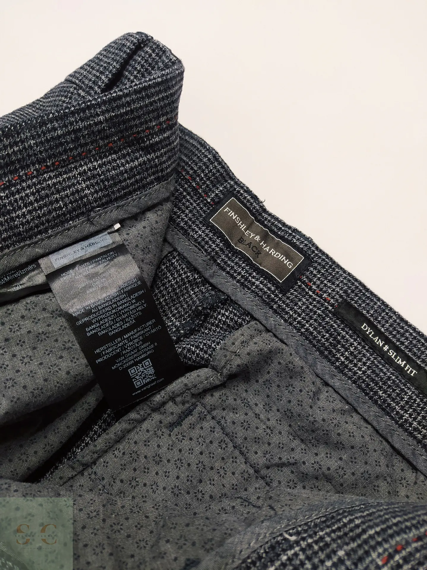 Pantalón Sastre en Microdiseño Texturizado Finshley & Harding Talla L (47) 5