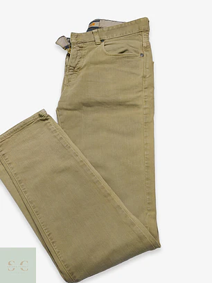 Pantalón Slim Fit en Sarga Khaki BOSS Orange Talla M (42)