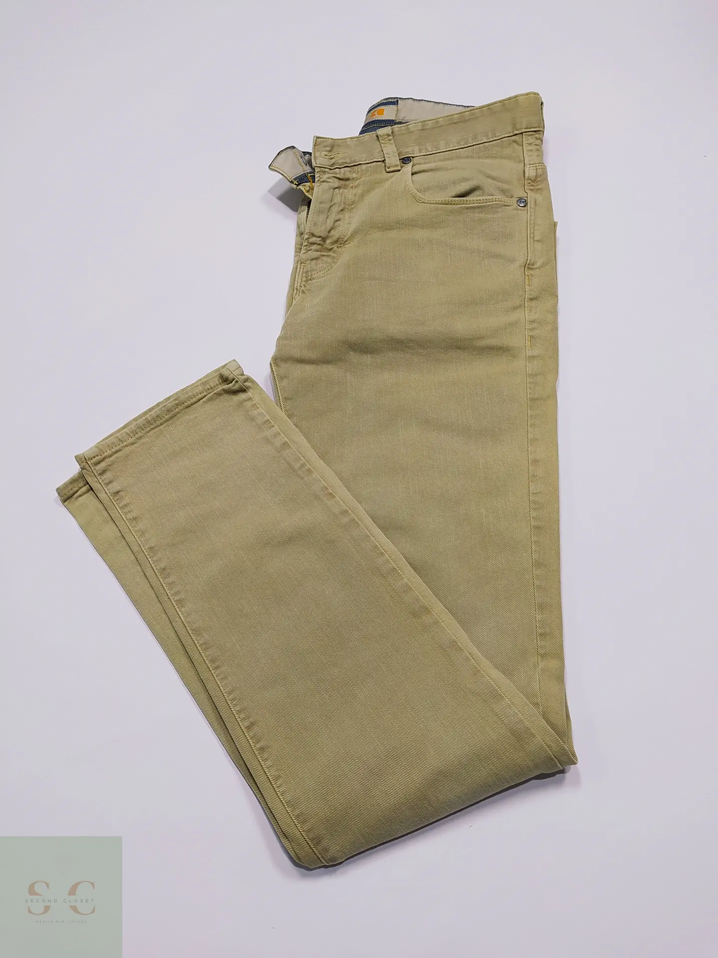 Pantalón Slim Fit en Sarga Khaki BOSS Orange Talla M (42) 2