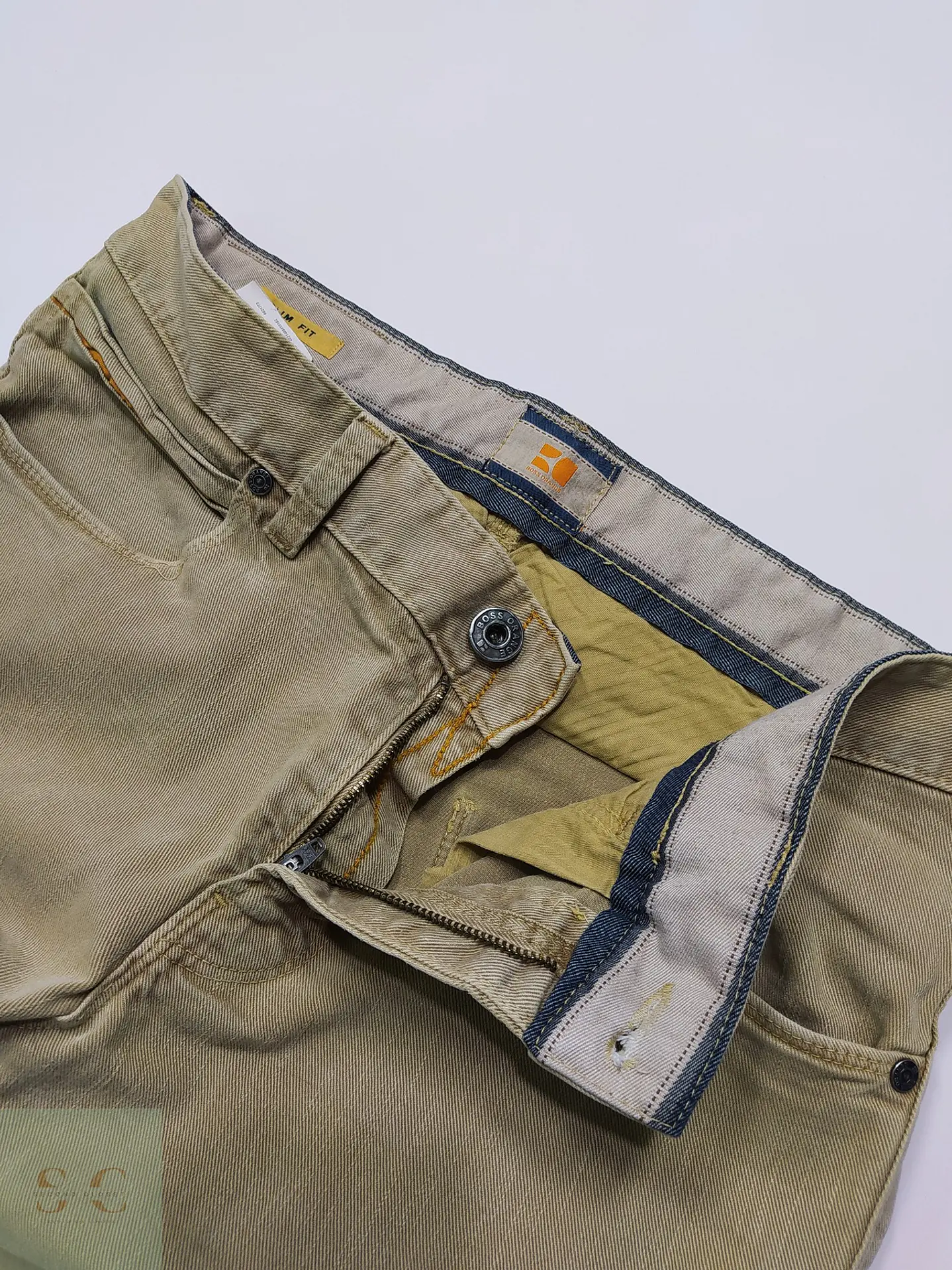 Pantalón Slim Fit en Sarga Khaki BOSS Orange Talla M (42) 4