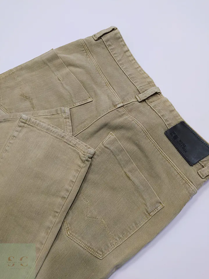 Pantalón Slim Fit en Sarga Khaki BOSS Orange Talla M (42) 6