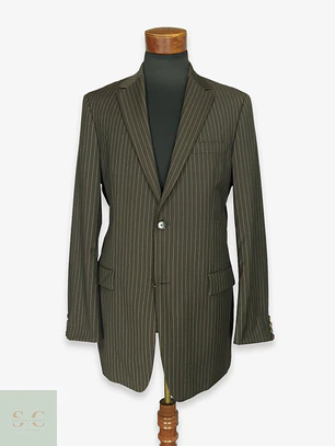 Blazer Formal de Lana Virgen en Raya Diplomática Hugo Boss Talla M/L