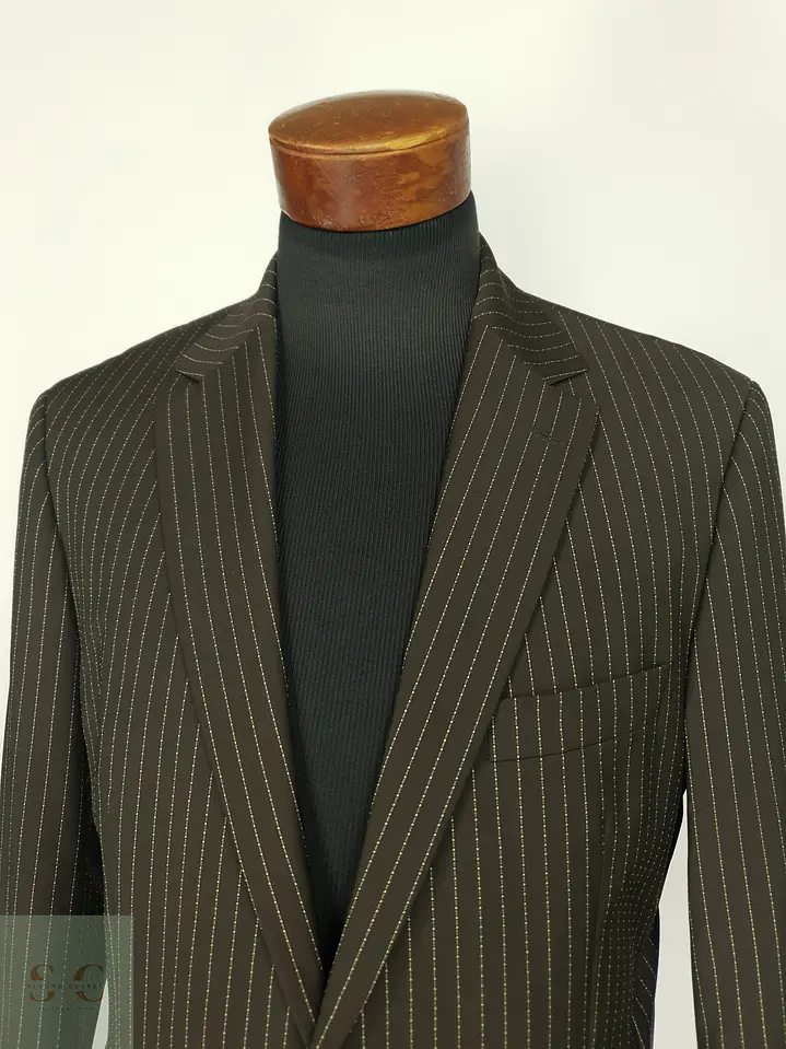 Blazer Formal de Lana Virgen en Raya Diplomática Hugo Boss Talla M/L 5
