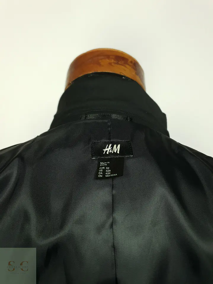 Blazer Formal Monopecho Negro H&M Talla SM 9