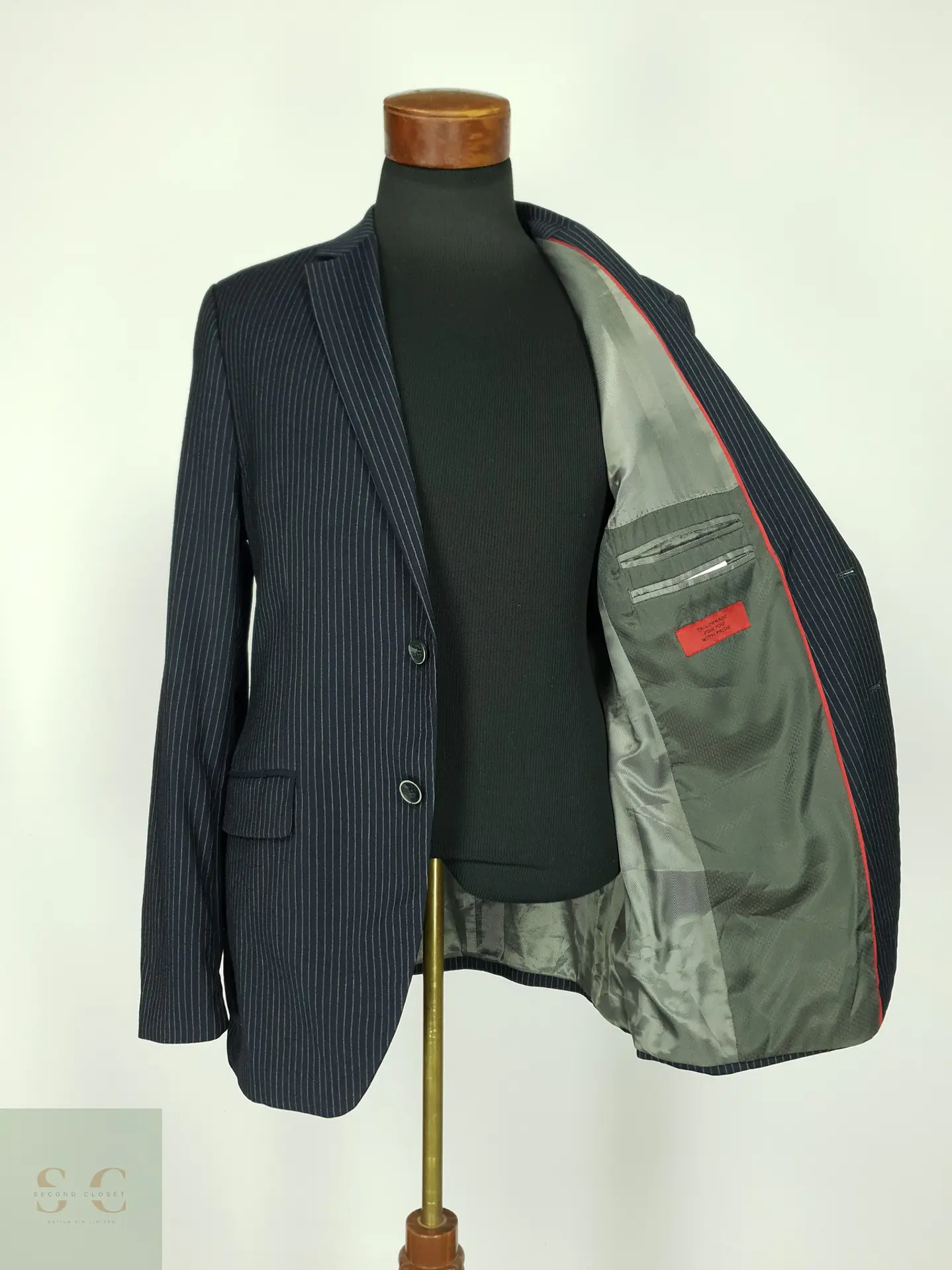 Blazer de Raya Diplomática en Pura Lana Finshley & Harding Talla SM 7