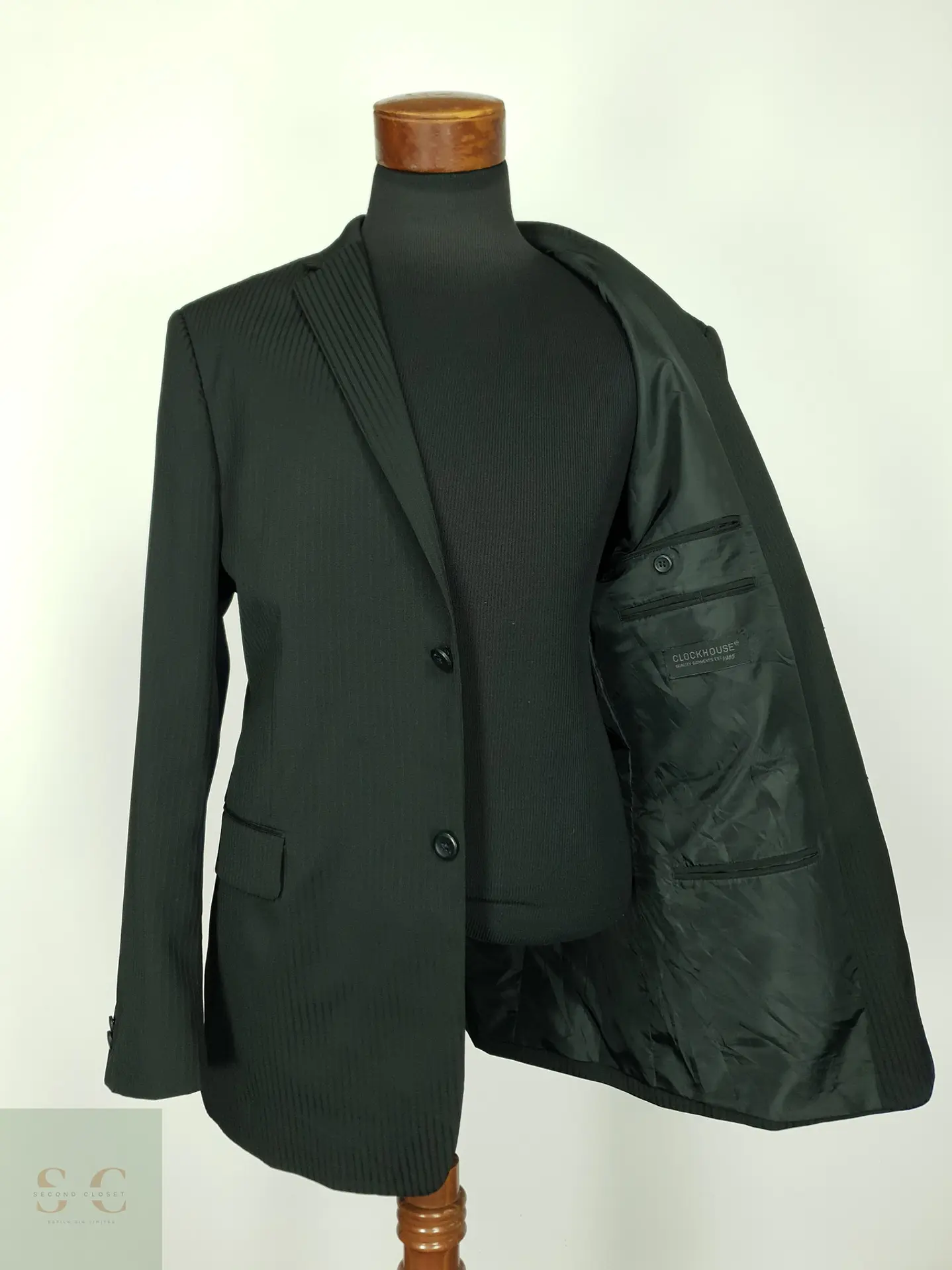 Blazer Formal de Trama Acanalada Clockhouse Talla XL 7