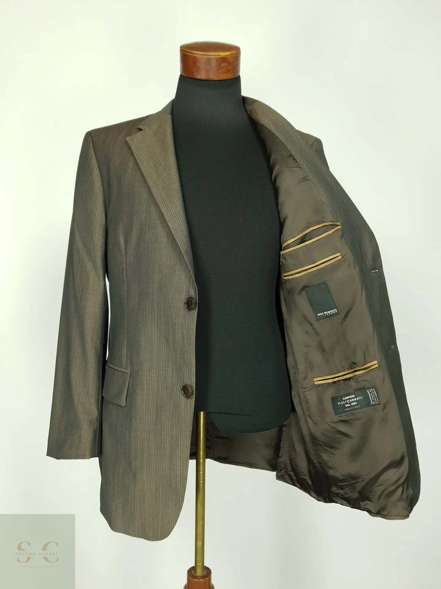 Blazer Sastre de Lana a Rayas Diplomáticas Roy Robson Talla M 8