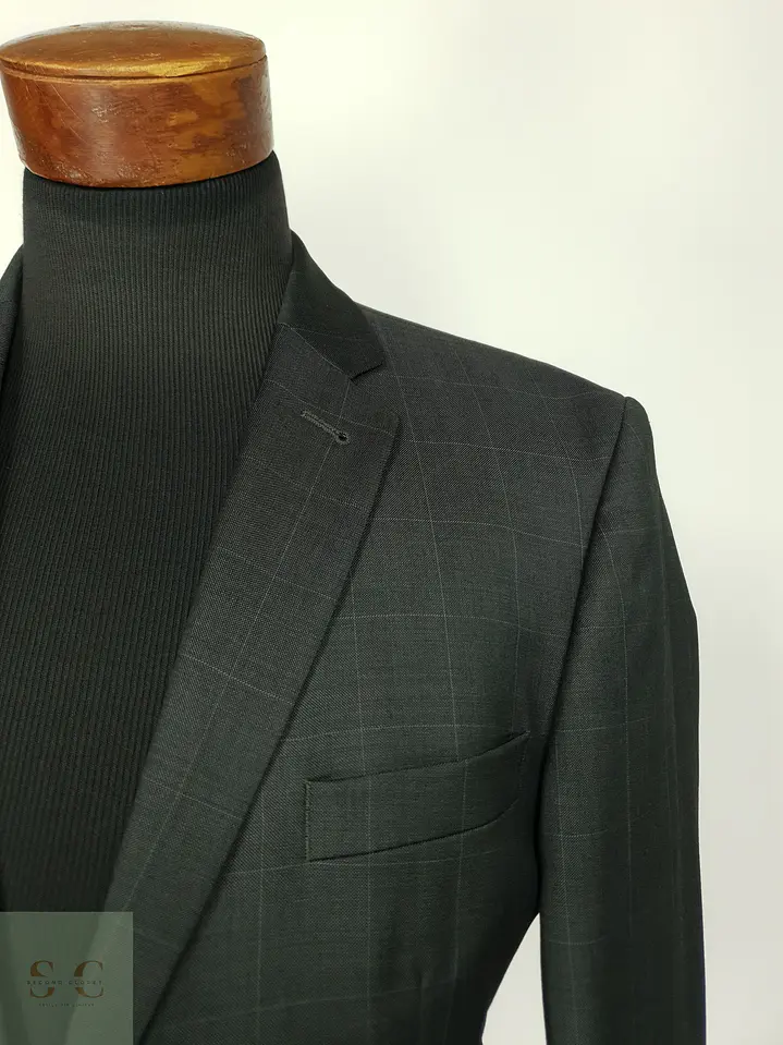 Blazer Estructurado de Lana Virgen con Cuadros Roy Robson Talla M 5