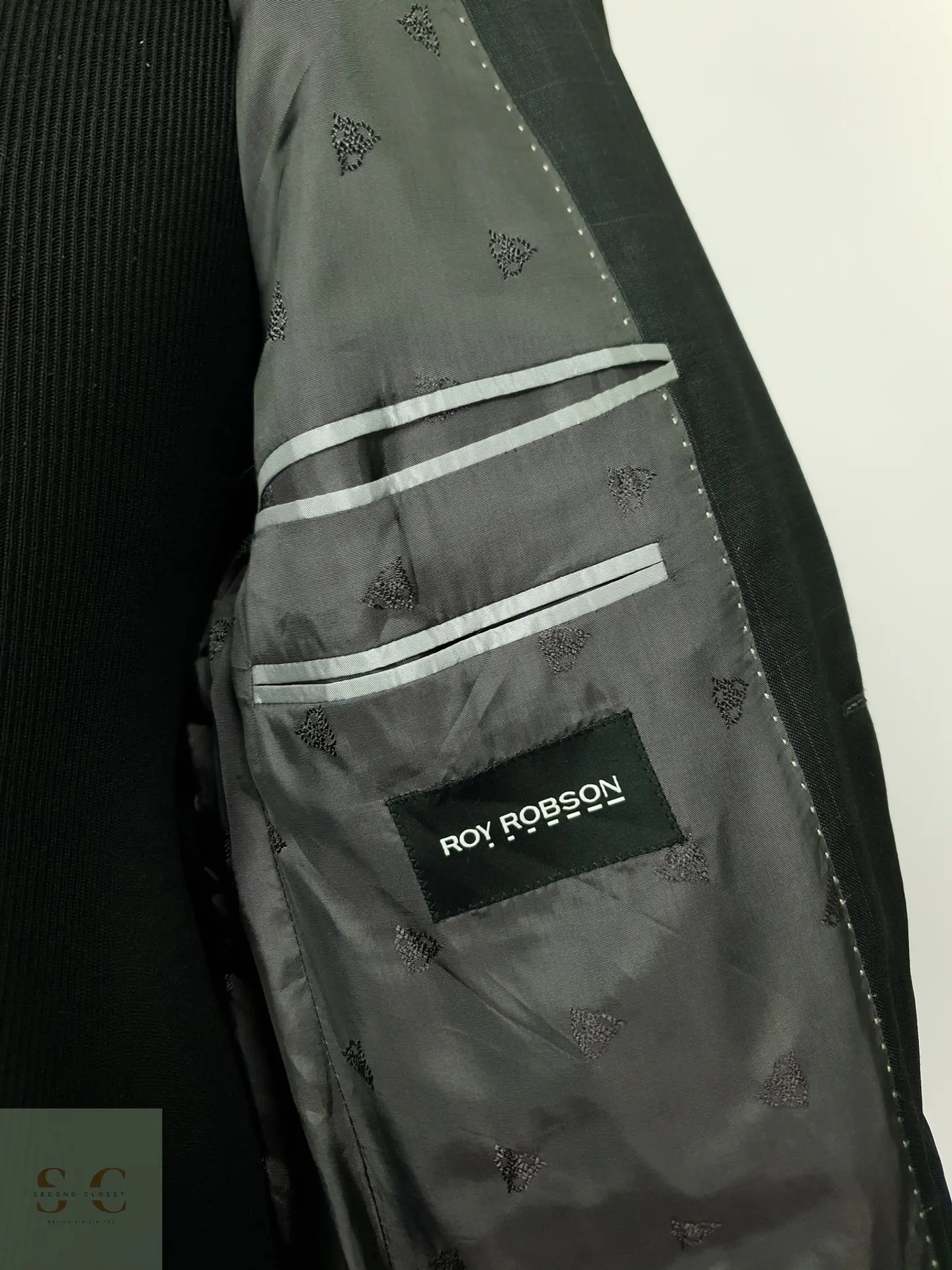 Blazer Estructurado de Lana Virgen con Cuadros Roy Robson Talla M 7