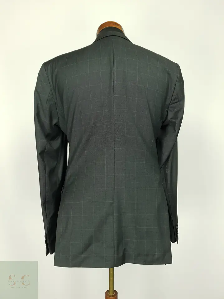 Blazer Estructurado de Lana Virgen con Cuadros Roy Robson Talla M 9
