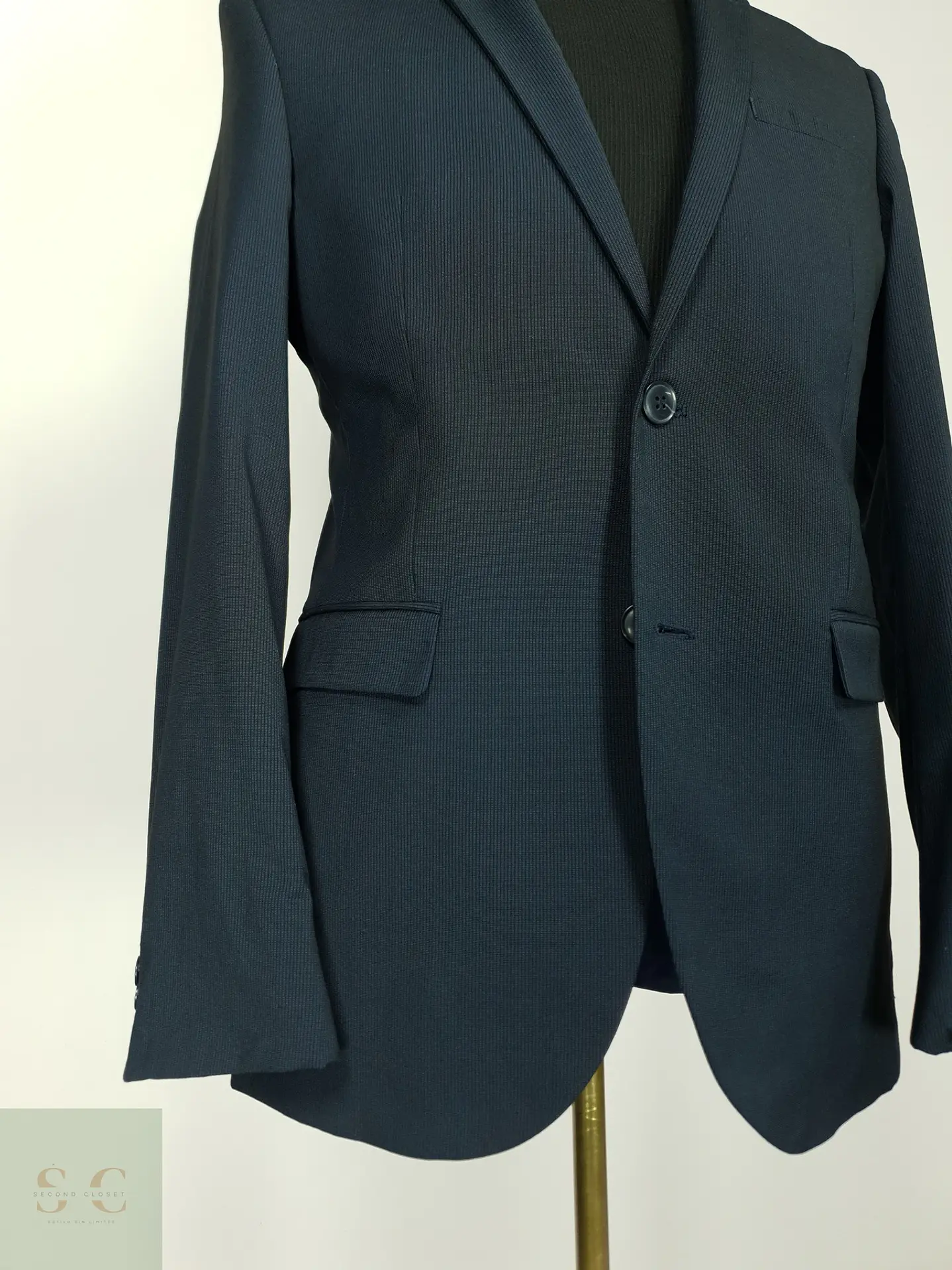 Blazer Estructurado Slim Fit Azul Marino C&A Talla S 3
