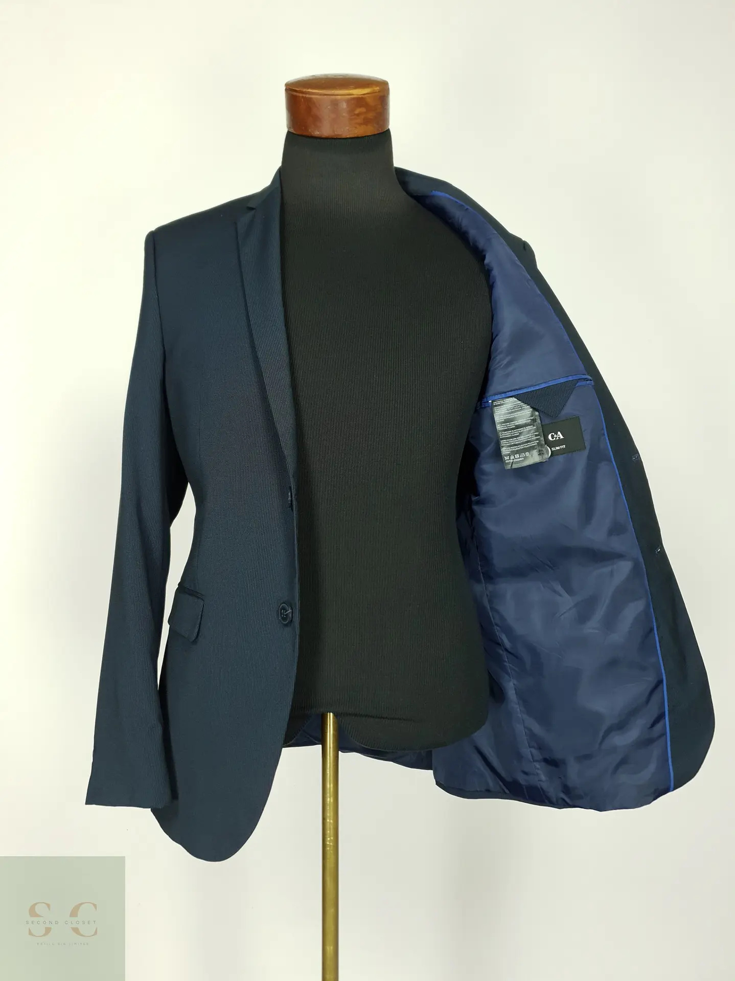 Blazer Estructurado Slim Fit Azul Marino C&A Talla S 7