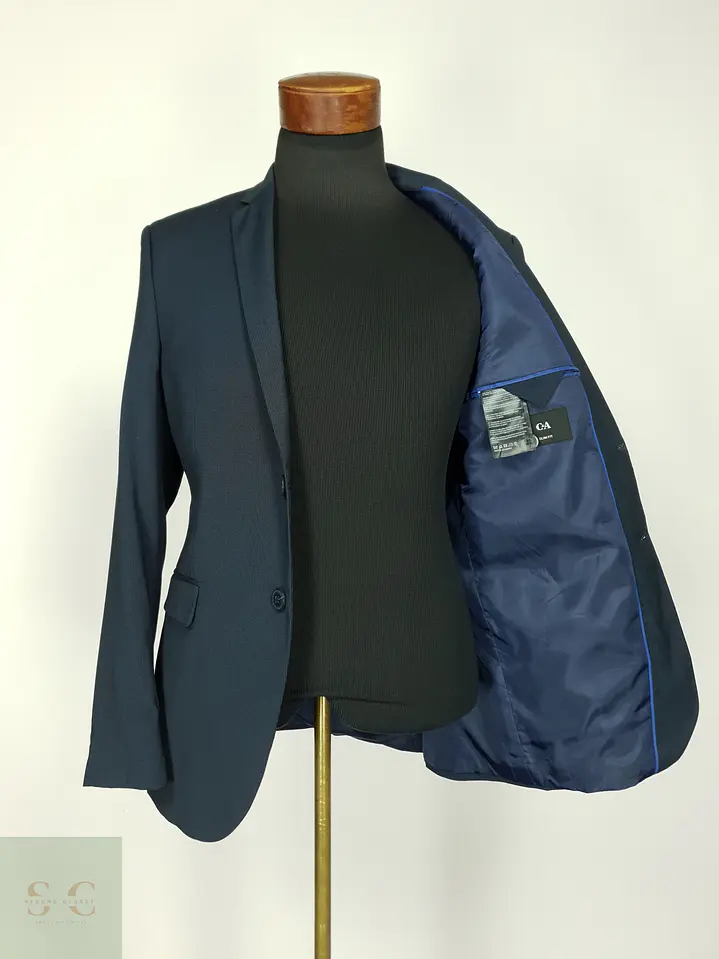 Blazer Estructurado Slim Fit Azul Marino C&A Talla S 7