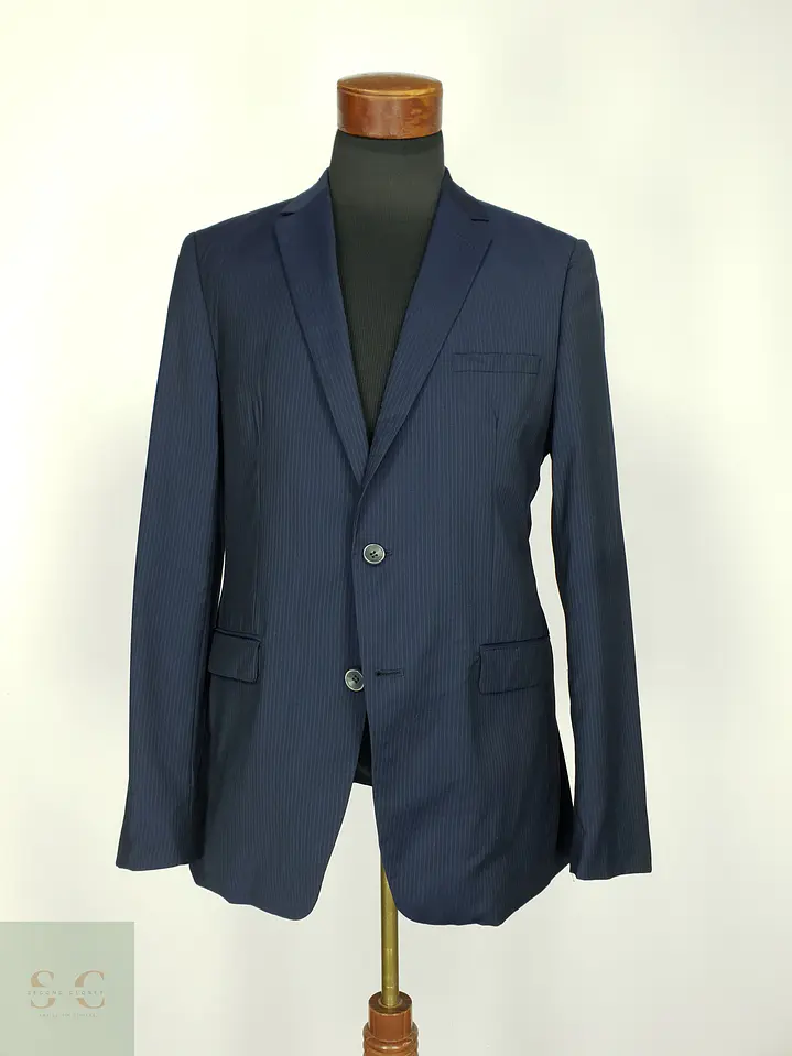 Blazer de Lana Virgen con Raya Diplomática Finshley & Harding Talla SM 2