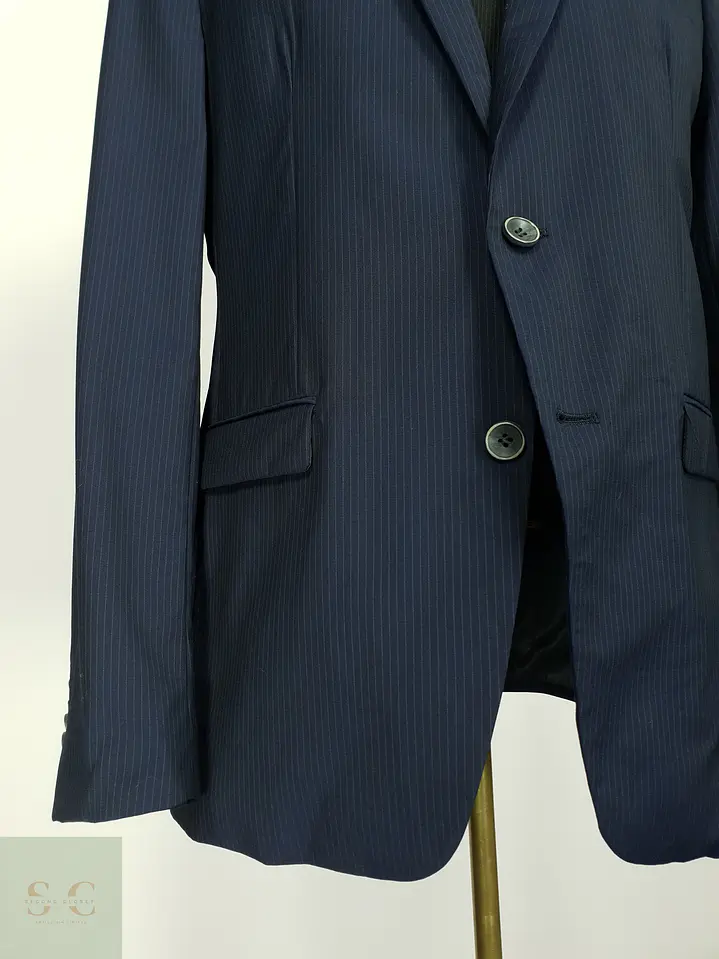Blazer de Lana Virgen con Raya Diplomática Finshley & Harding Talla SM 3