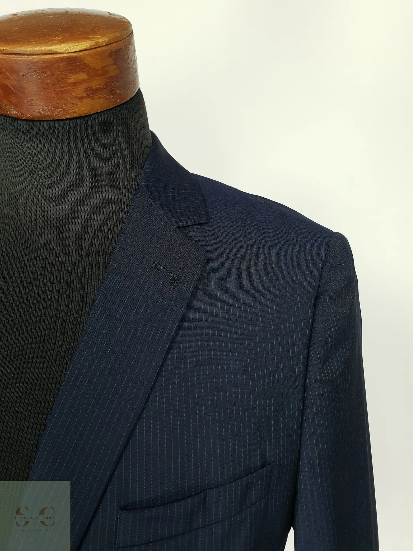 Blazer de Lana Virgen con Raya Diplomática Finshley & Harding Talla SM 5