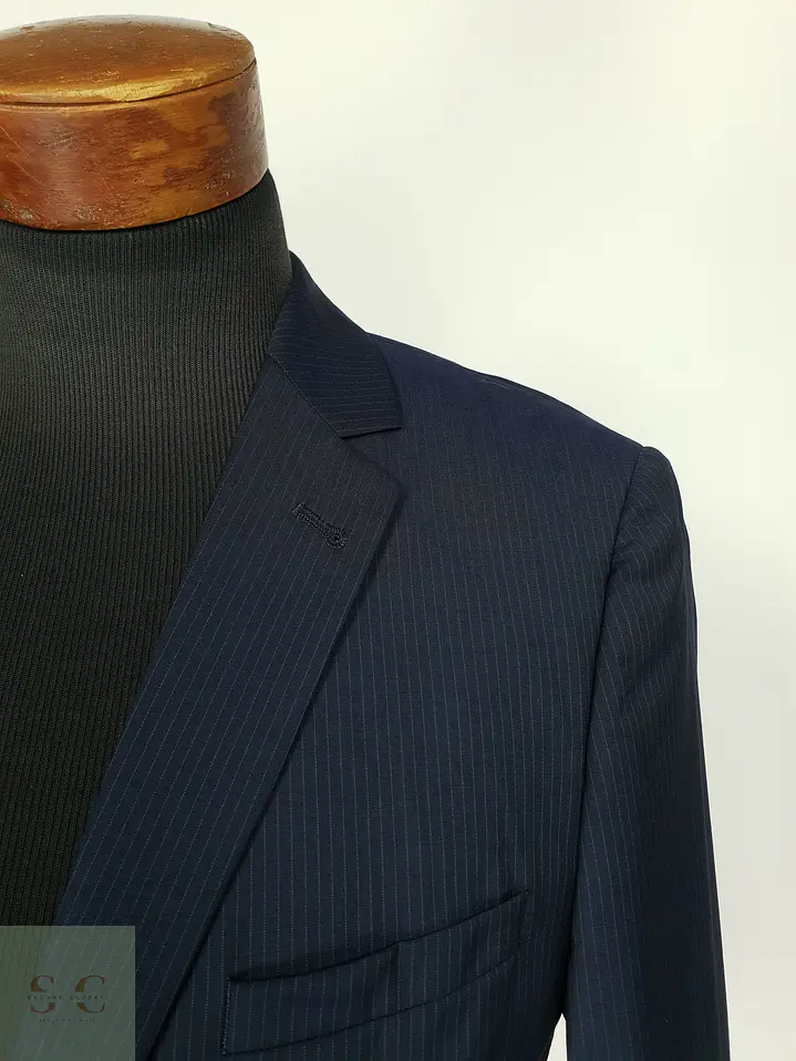 Blazer de Lana Virgen con Raya Diplomática Finshley & Harding Talla SM 5