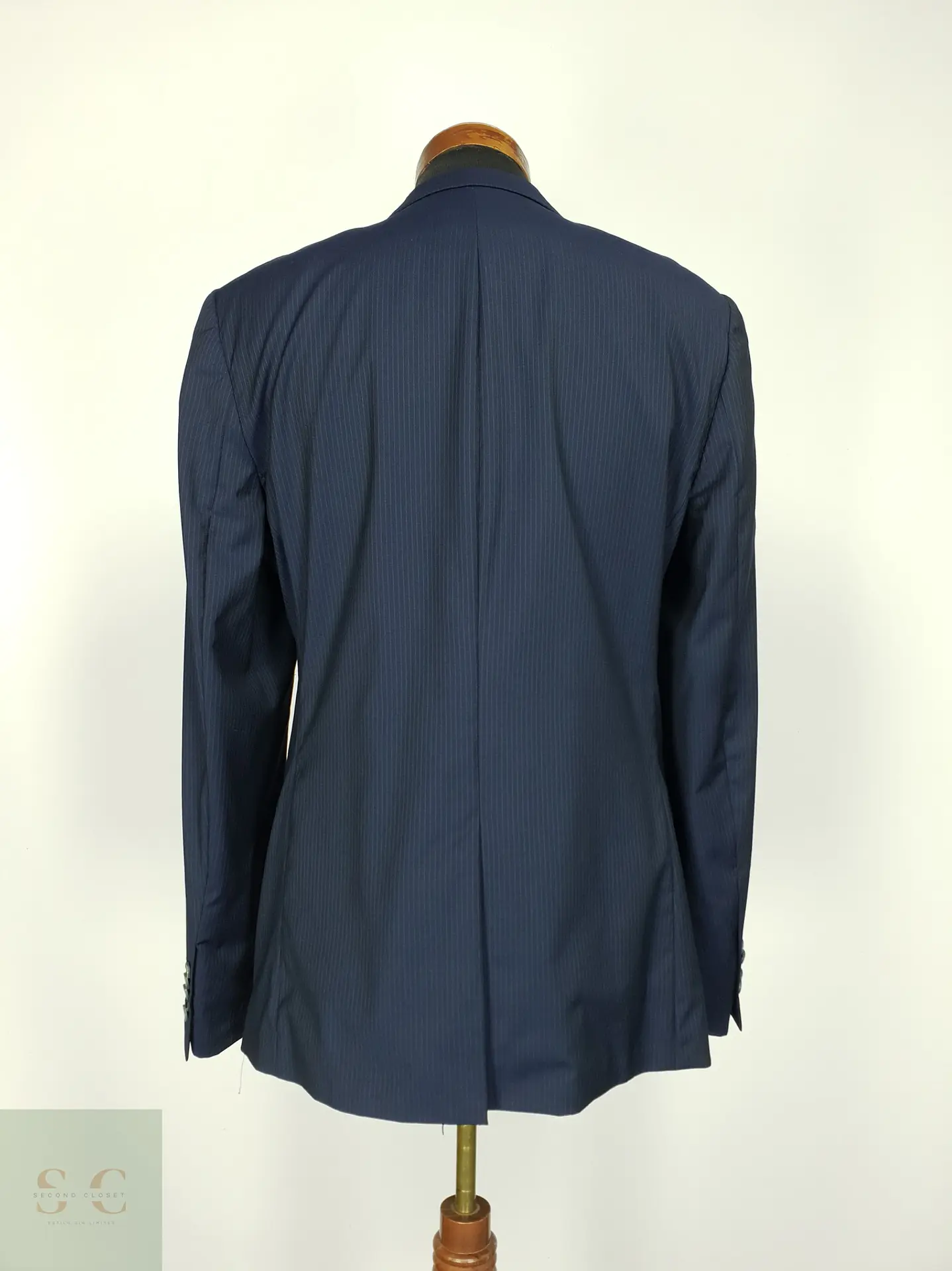 Blazer de Lana Virgen con Raya Diplomática Finshley & Harding Talla SM 8