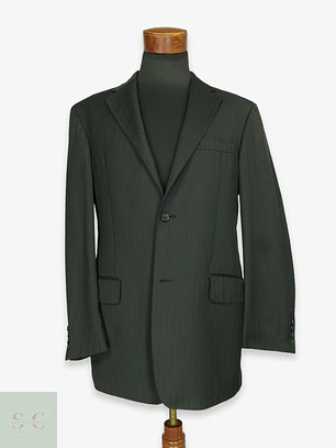 Blazer Formal de Pura Lana Virgen en Raya Tiza Westbury Talla XL