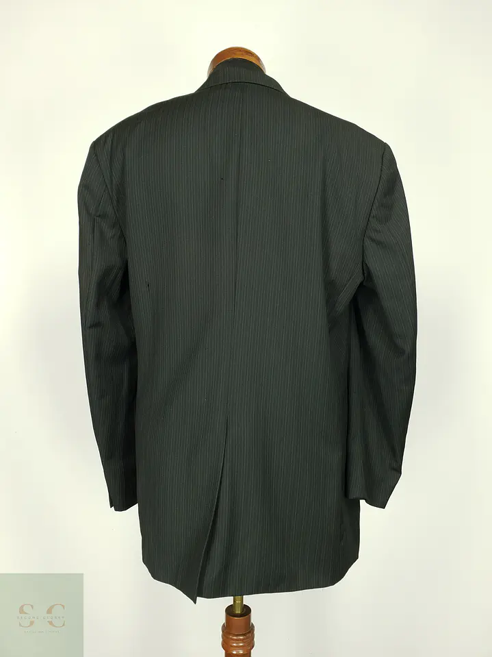 Blazer Formal de Pura Lana Virgen en Raya Tiza Westbury Talla XL 9