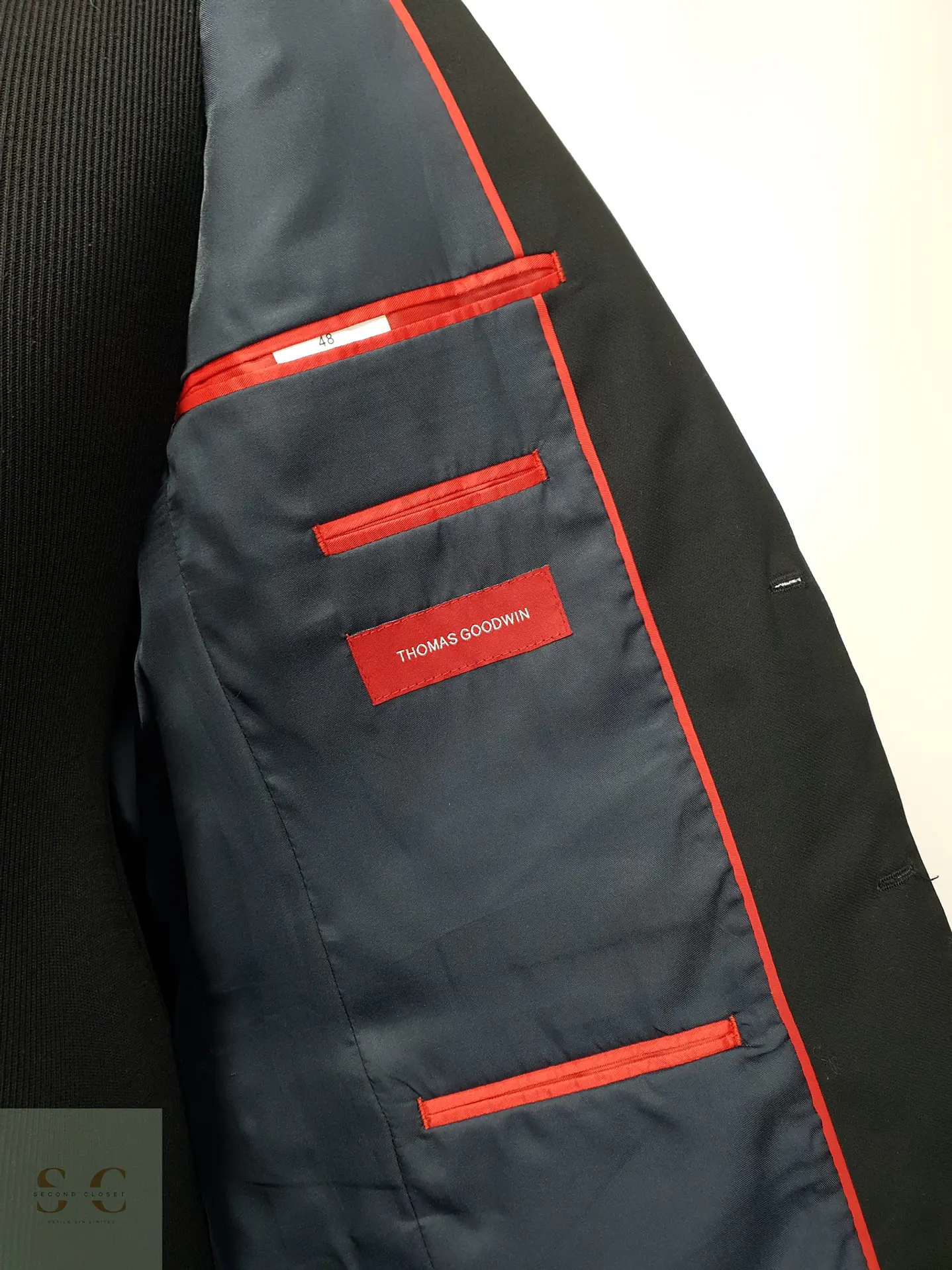 Blazer Formal de Dos Botones Thomas Goodwin Talla S 6
