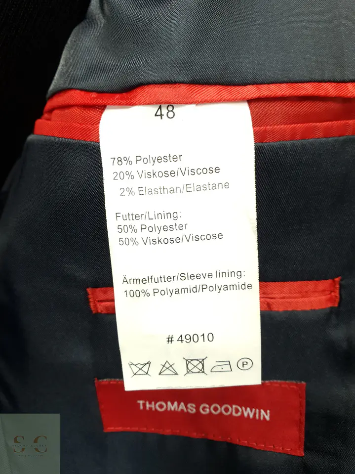 Blazer Formal de Dos Botones Thomas Goodwin Talla S 7
