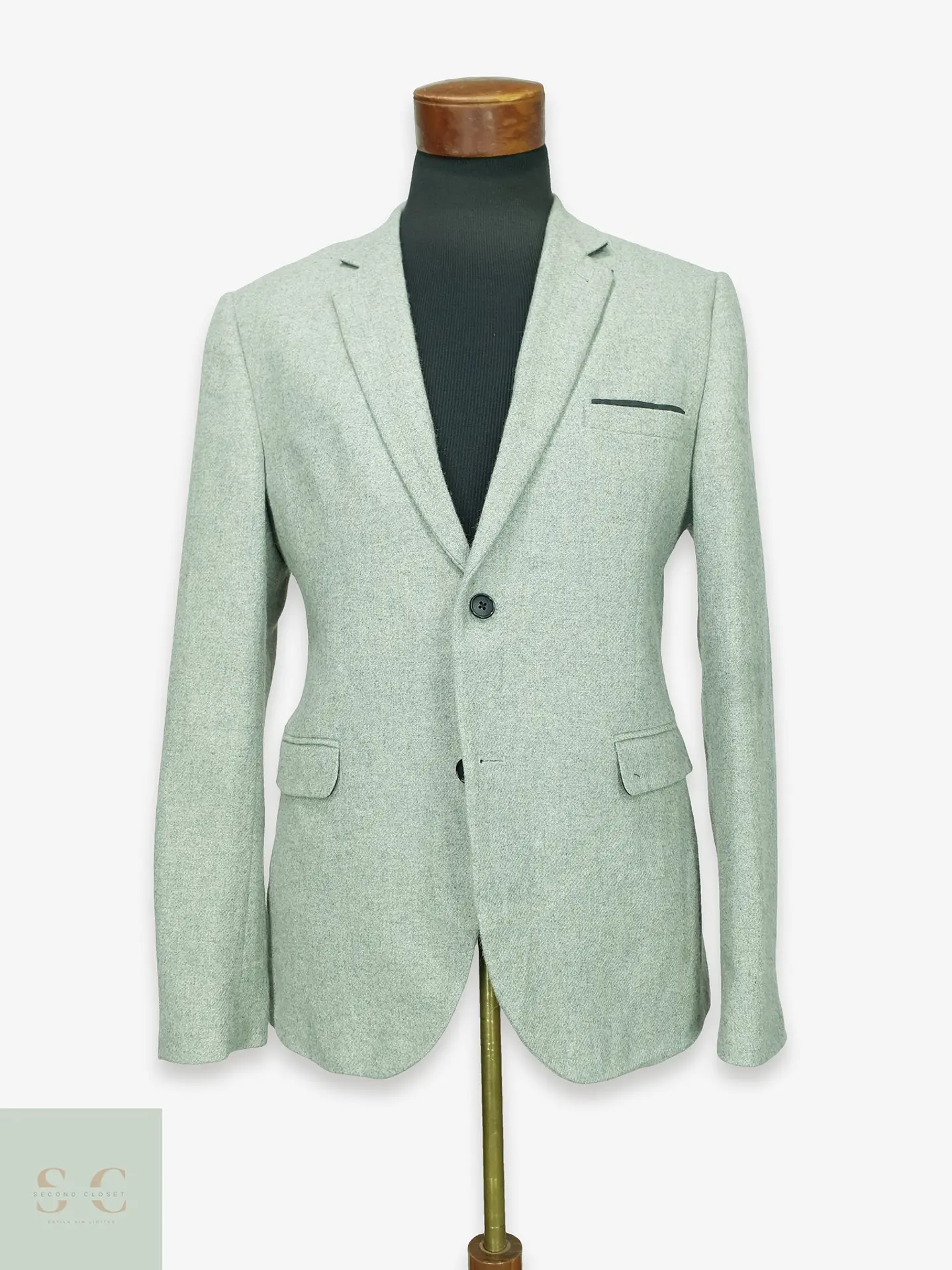 Blazer de Mezcla de Lana Gris Cemento Cedar Wood State Talla M 1