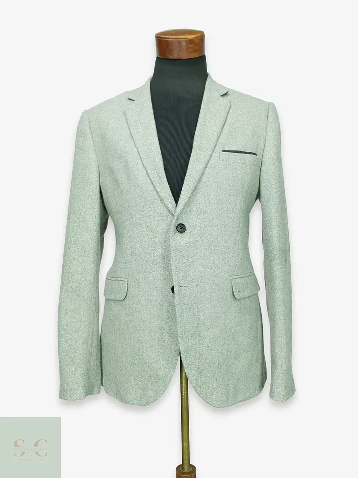 Blazer de Mezcla de Lana Gris Cemento Cedar Wood State Talla M 1