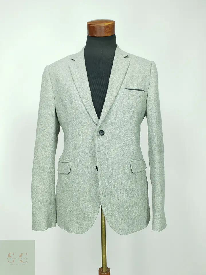 Blazer de Mezcla de Lana Gris Cemento Cedar Wood State Talla M 2