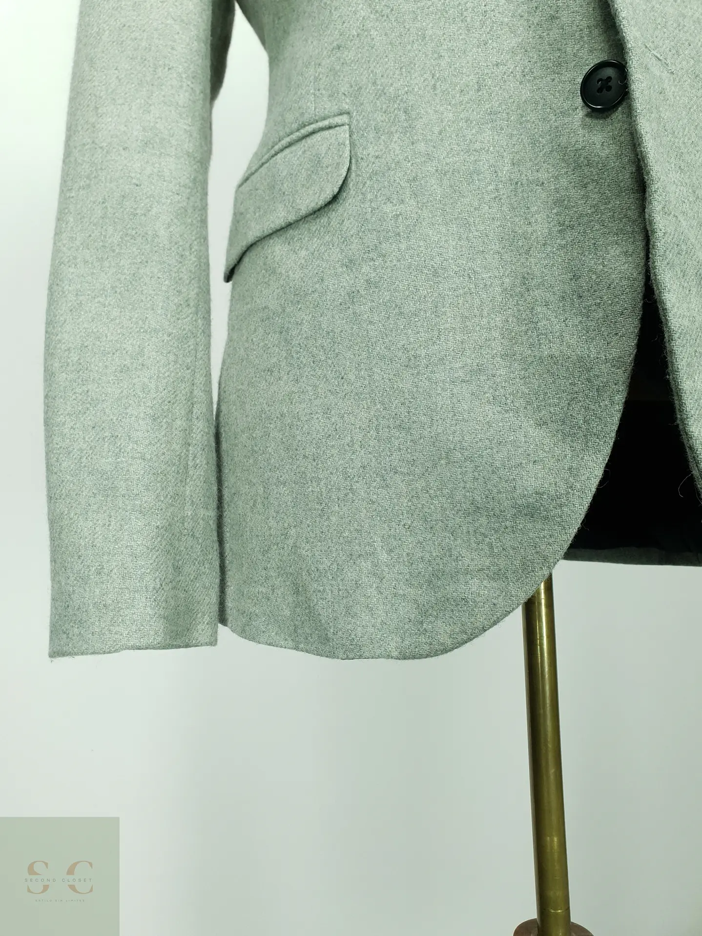 Blazer de Mezcla de Lana Gris Cemento Cedar Wood State Talla M 3