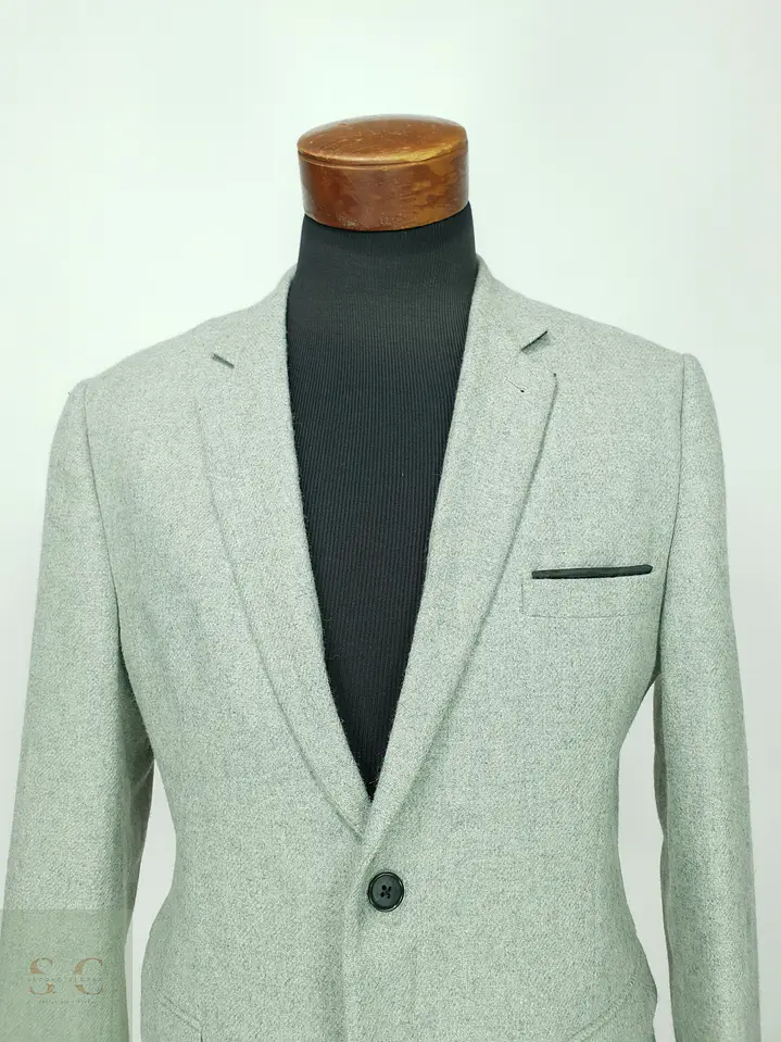 Blazer de Mezcla de Lana Gris Cemento Cedar Wood State Talla M 4
