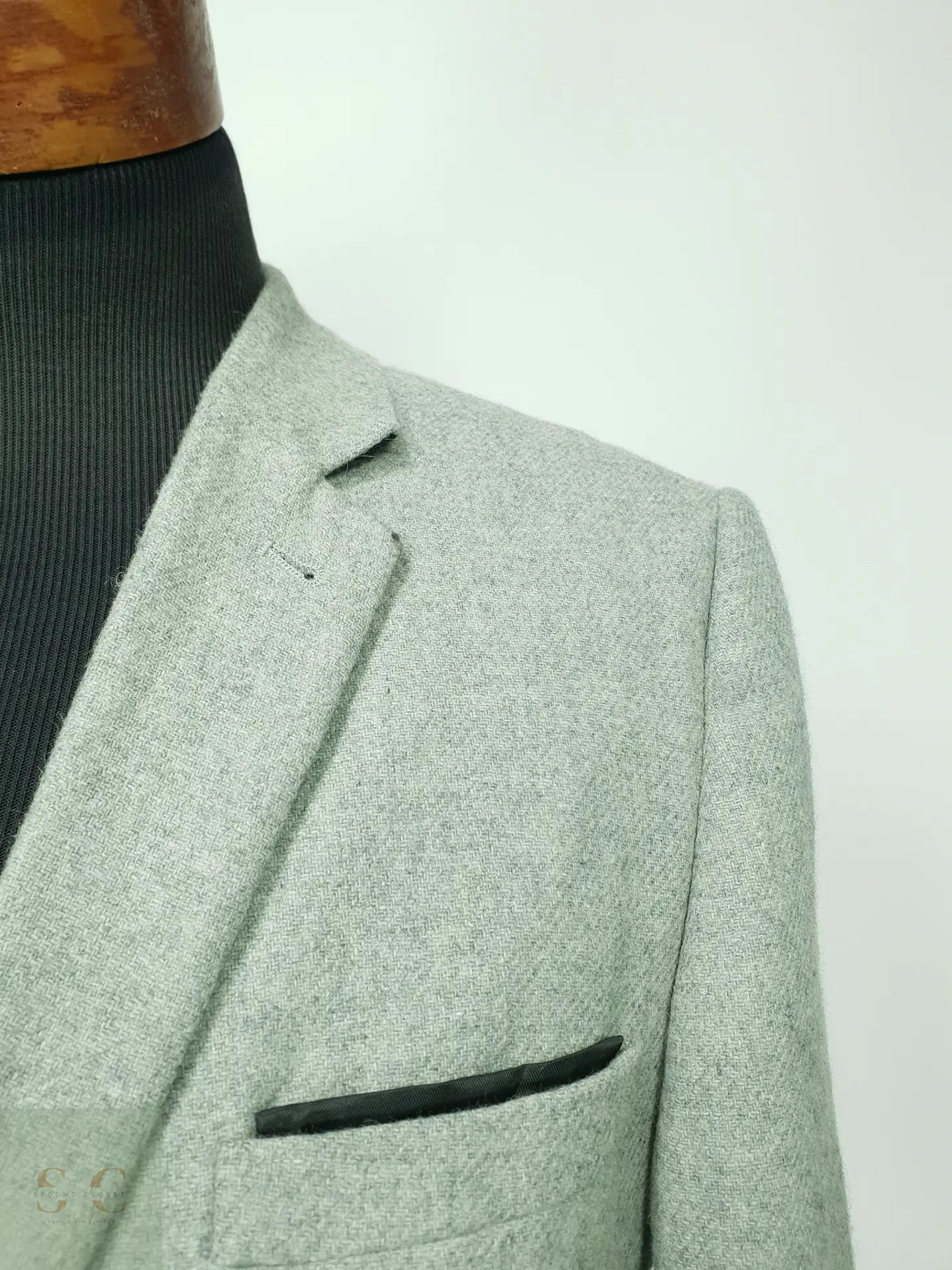 Blazer de Mezcla de Lana Gris Cemento Cedar Wood State Talla M 5