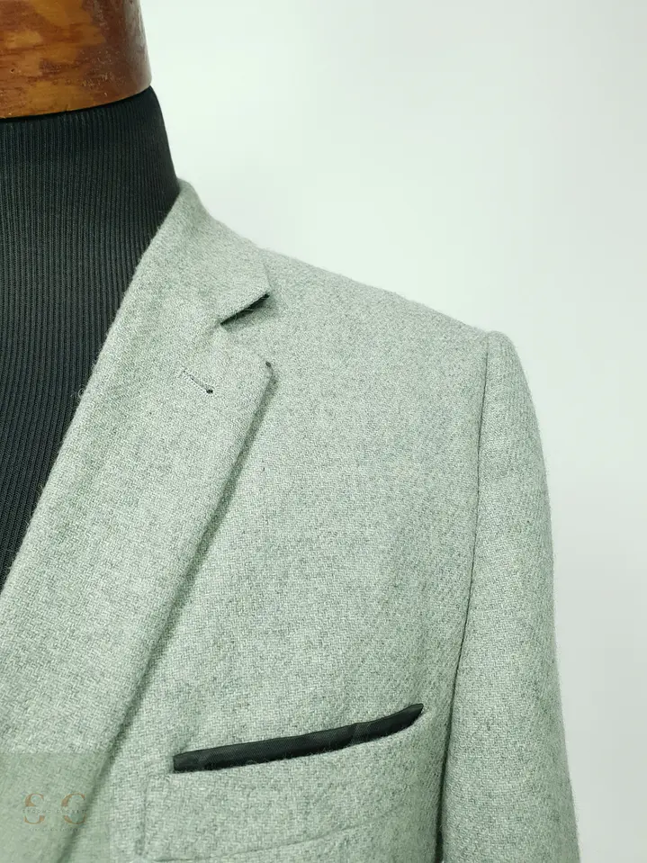 Blazer de Mezcla de Lana Gris Cemento Cedar Wood State Talla M 5