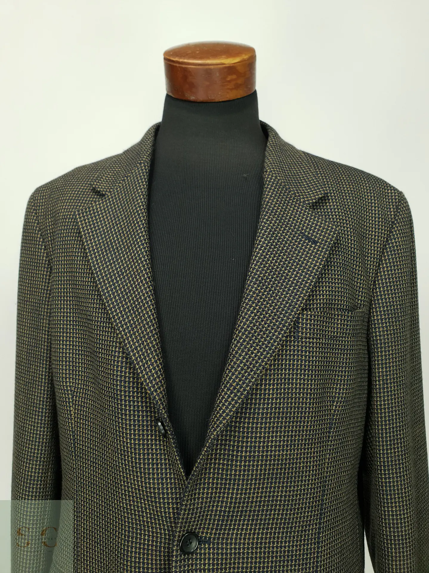Blazer Estructurado de Lana Microcuadro Lanificio Privernum Talla XL/XXL 4