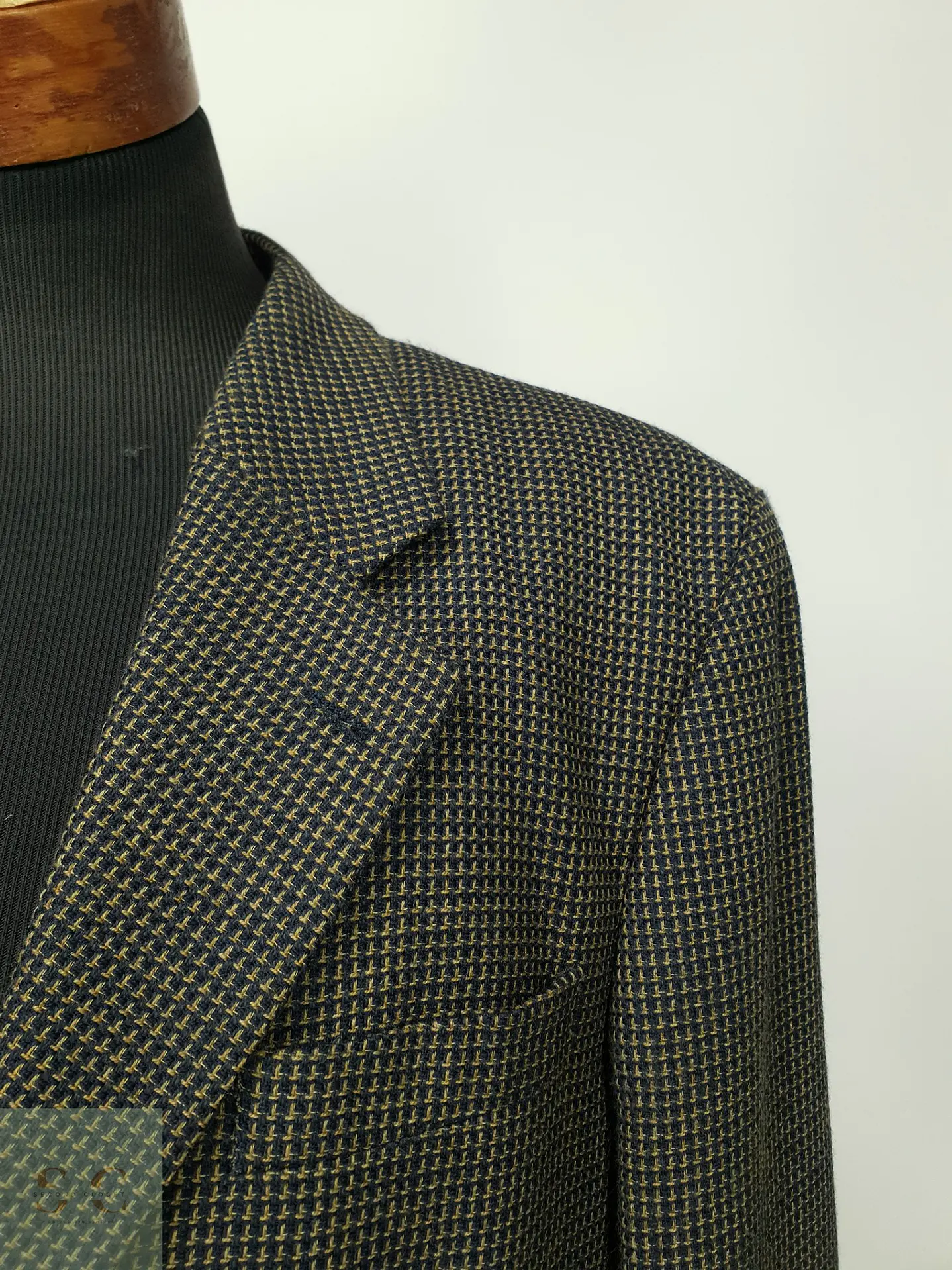 Blazer Estructurado de Lana Microcuadro Lanificio Privernum Talla XL/XXL 5