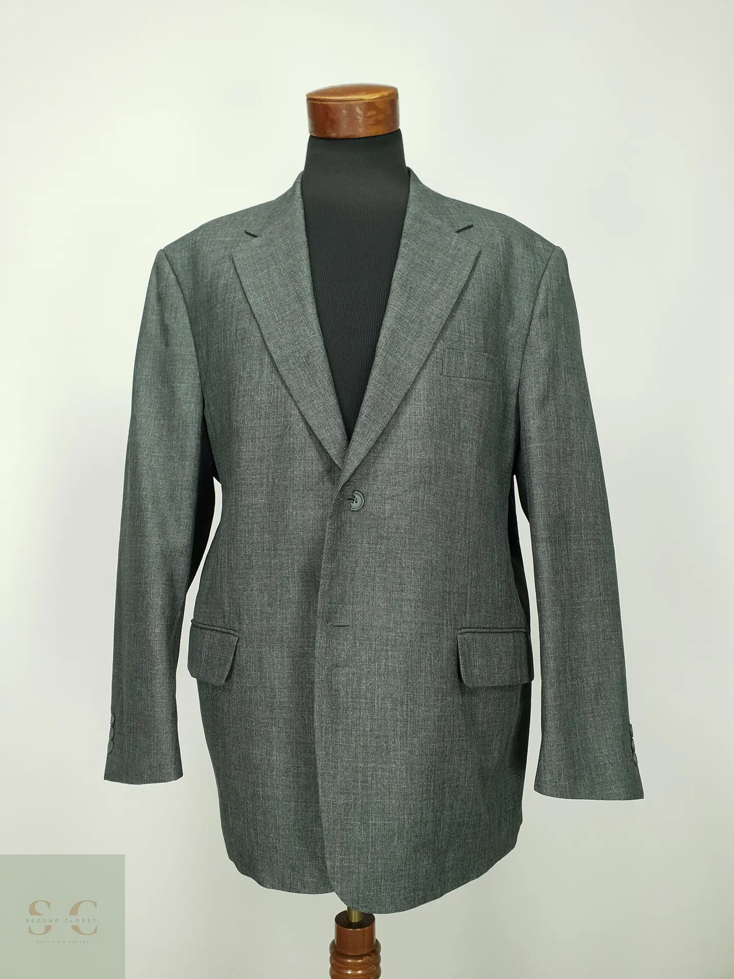 Blazer Sastre Texturizado Gris Melange Canda Talla XXL/XXXL 2