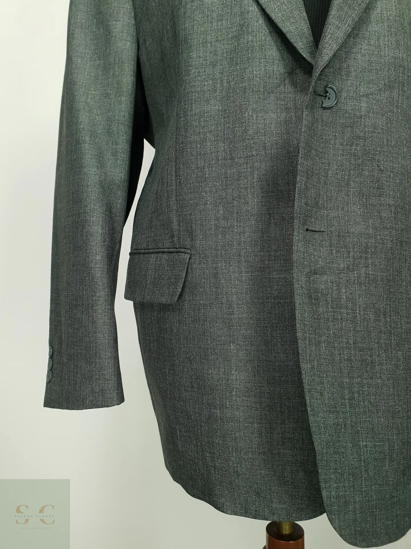 Blazer Sastre Texturizado Gris Melange Canda Talla XXL/XXXL 3