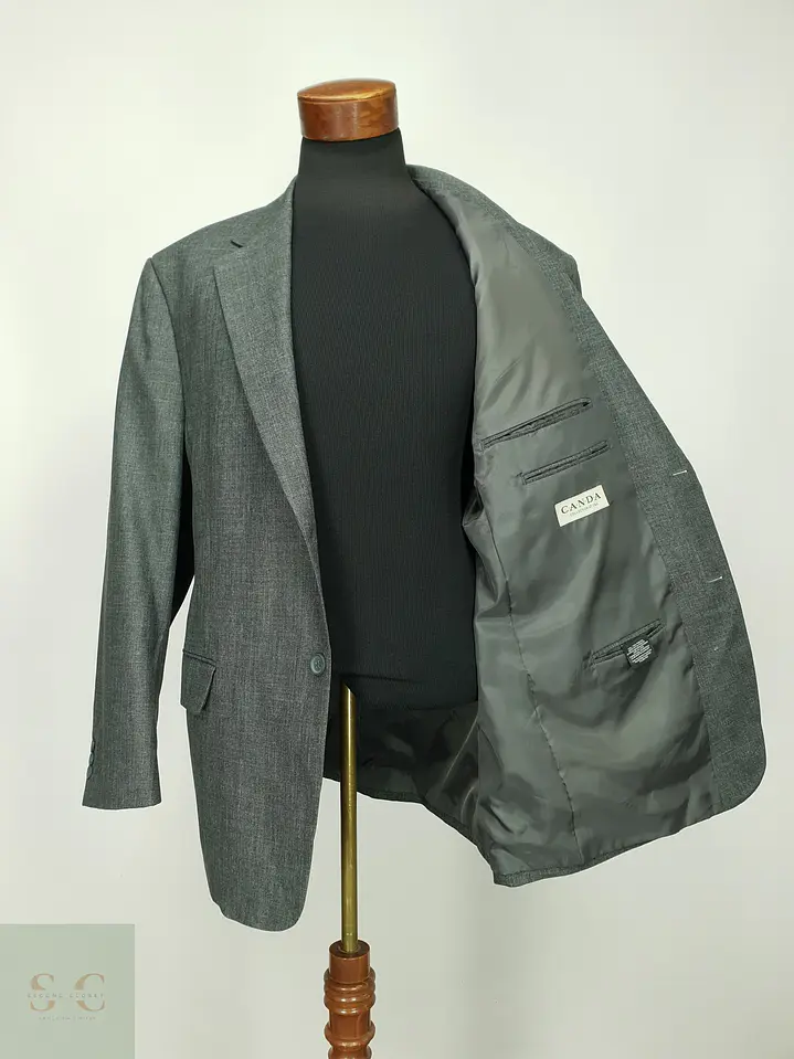 Blazer Sastre Texturizado Gris Melange Canda Talla XXL/XXXL 8