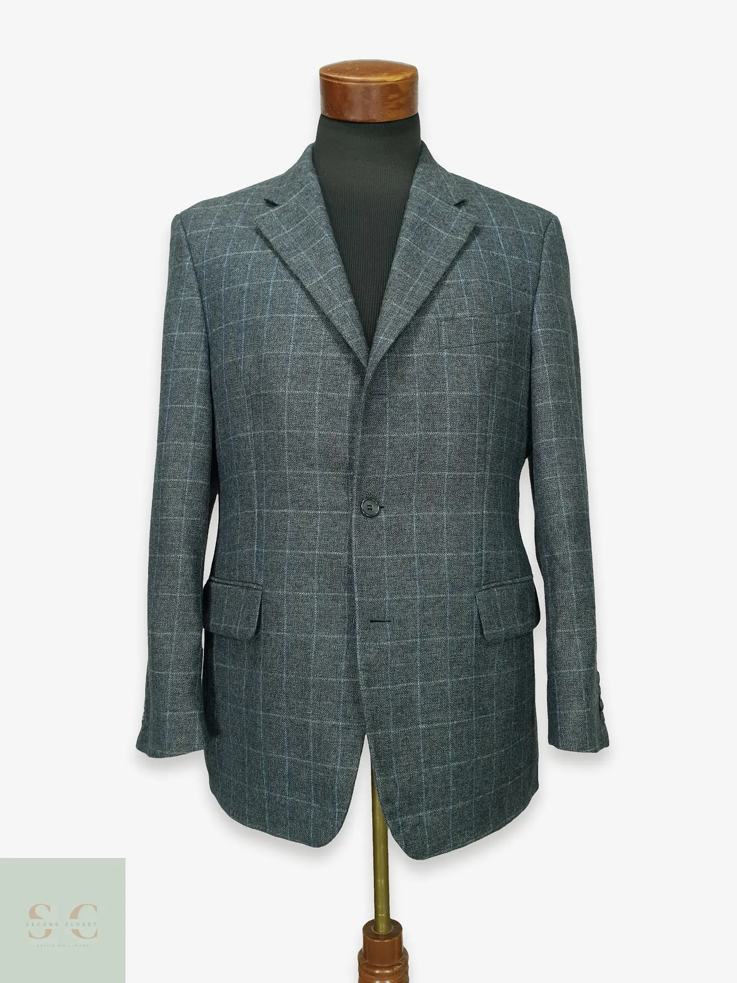 Blazer a Cuadros de Lana y Cashmere Digel Talla M/L 1
