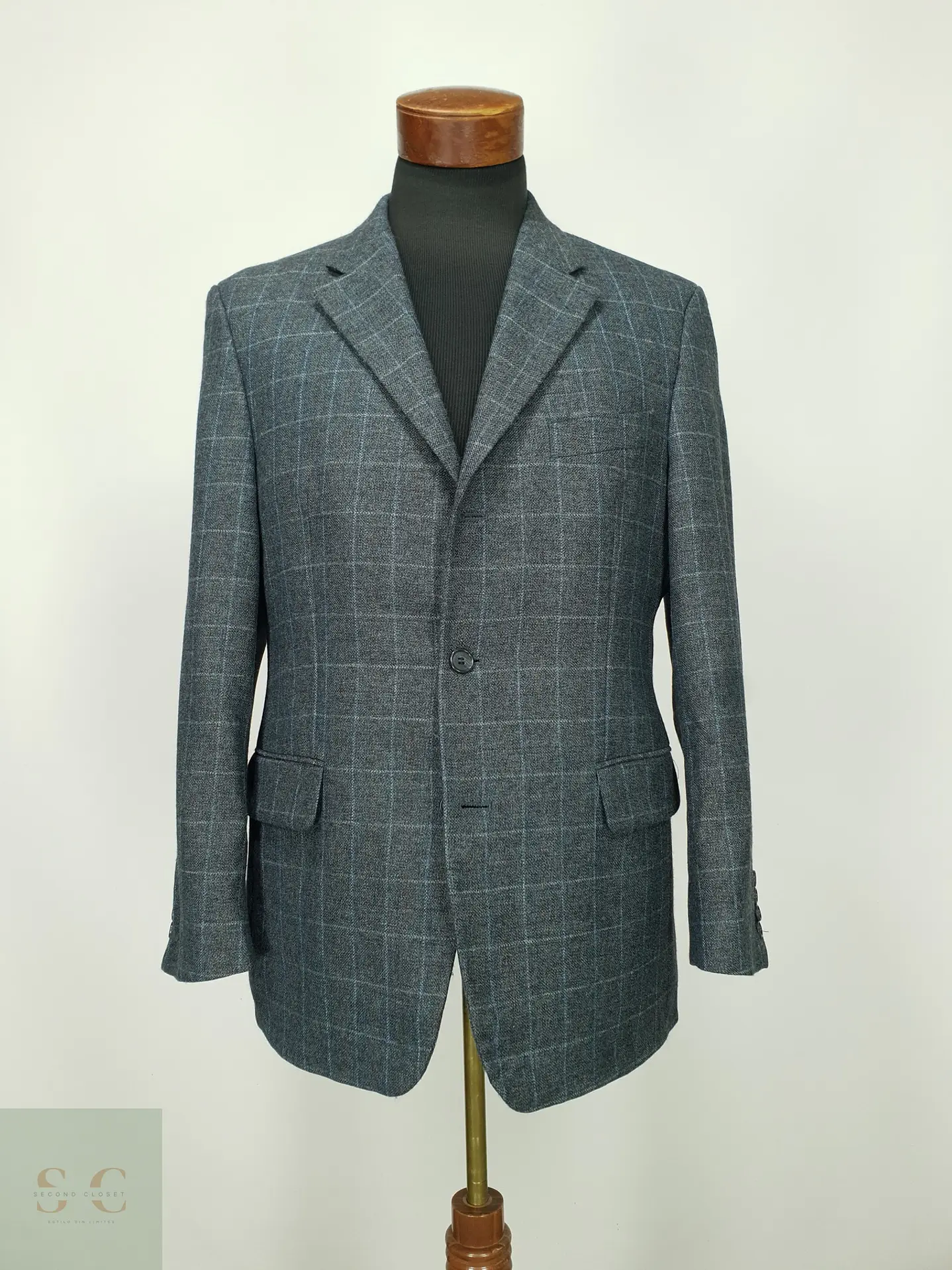 Blazer a Cuadros de Lana y Cashmere Digel Talla M/L 2