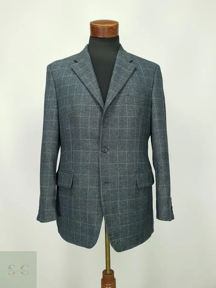 Blazer a Cuadros de Lana y Cashmere Digel Talla M/L 2