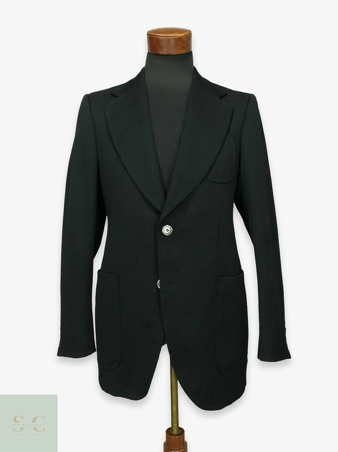 Blazer Vintage Estructurado con Bolsillos Aplicados Talla SM 1